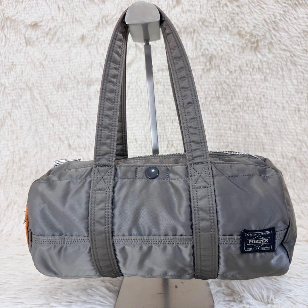 PORTER タンカー ミニボストン ドラムバッグ シルバーグレー S