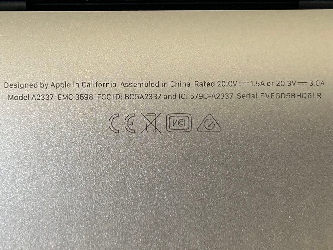 MacBook Air 2020 M1 8GB 256GB スペースグレー