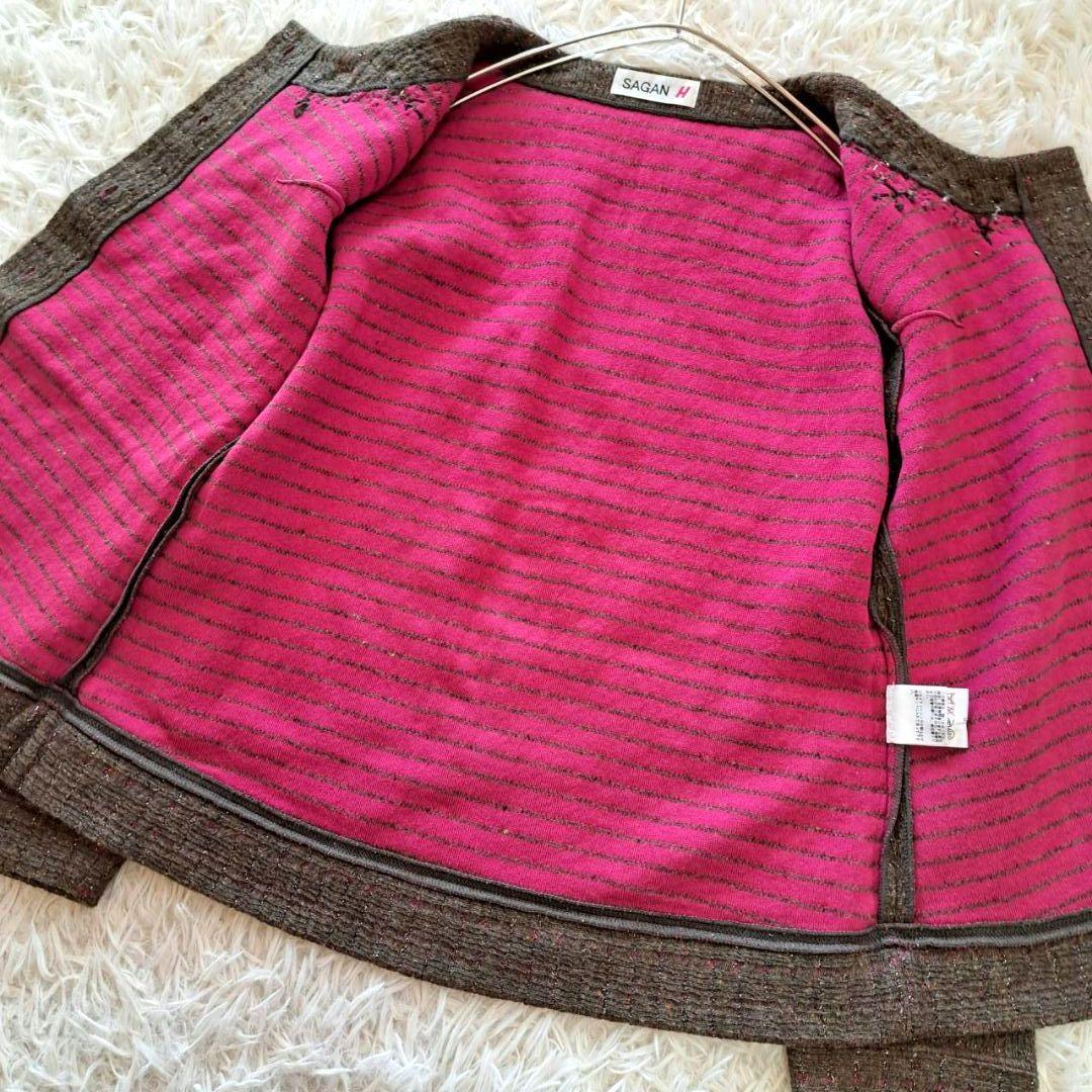 SAGAN H カーディガン 花モチーフ アトリエサガン