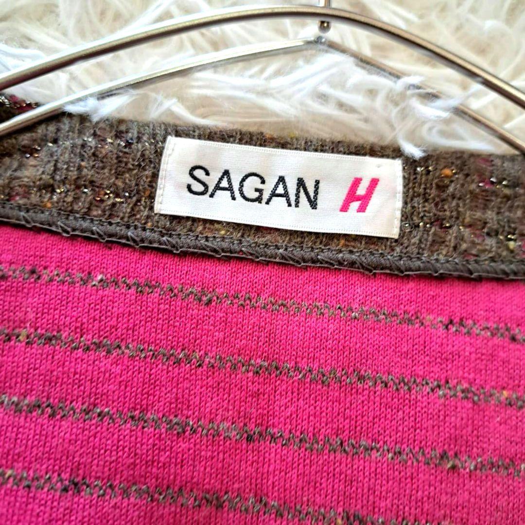 SAGAN H カーディガン 花モチーフ アトリエサガン