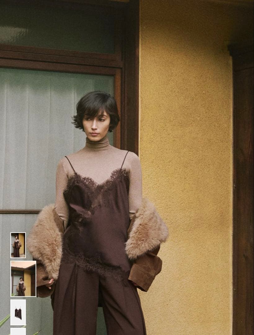 ZARA レーストリムキャミソール