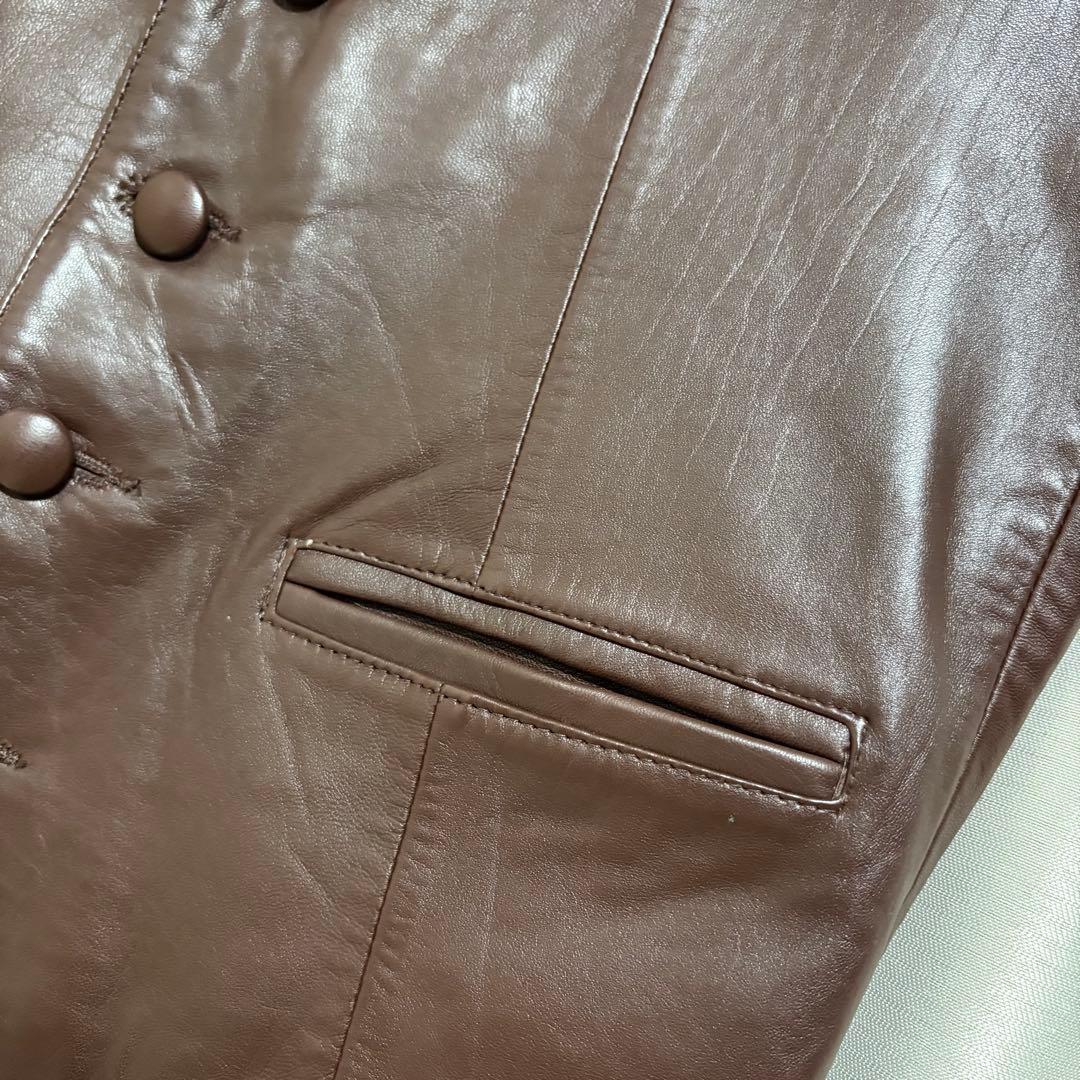 【極上美品】70s U.S.A.製 スムースレザーベスト ゴールデンサイズ M