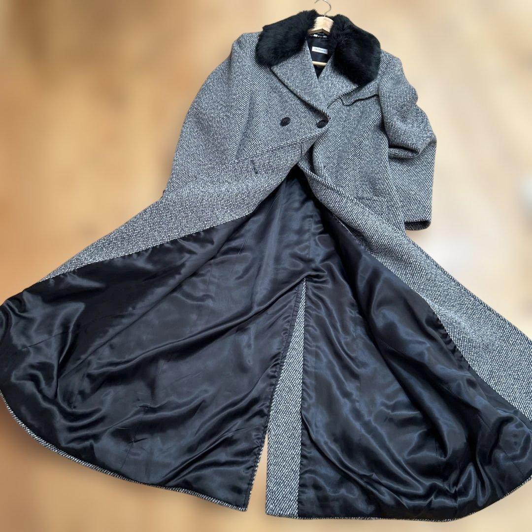 MAX & CO.ラビットファー付きウールコート442XL