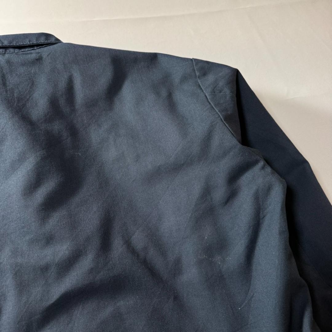 90s RED KAP 企業 刺繍 ワークジャケット 古着 ネイビー 中綿 古着