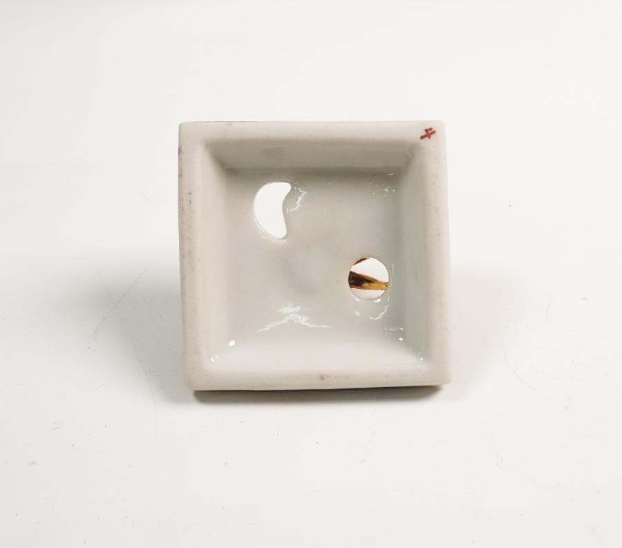 九谷 良山 青粒花唐草文細字香炉 用心箱