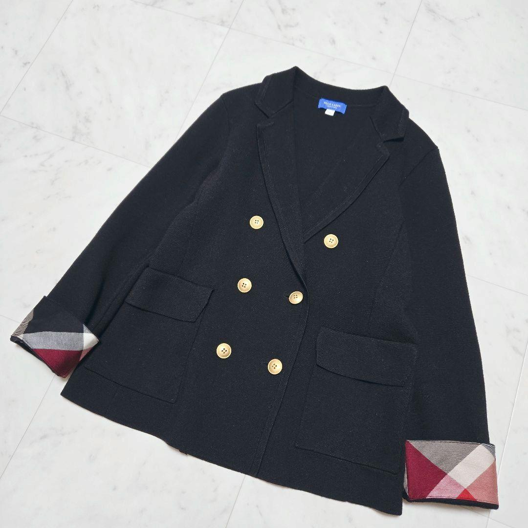 【美品】ブルーレーベルクレストブリッジ ミラノリブジャケット 金ボタン 黒