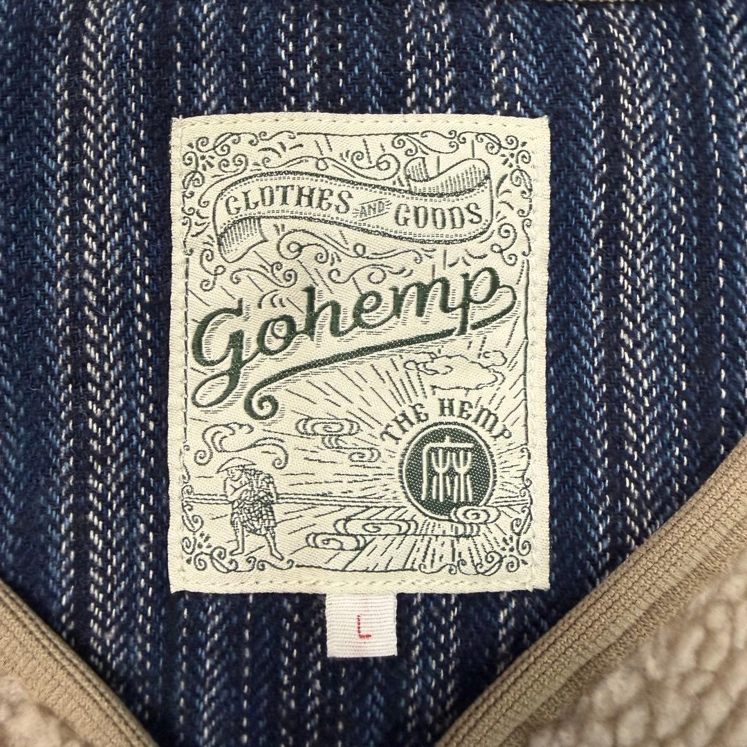 美品■GOHEMP ゴーヘンプ【L】ボアフリースベスト アウトドア 麻