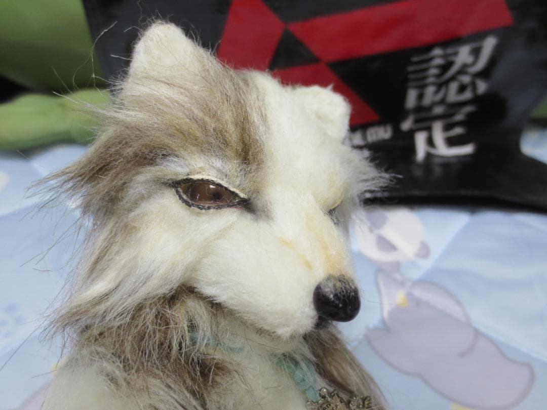 国内作家様　ハンドメイドぬいぐるみ　プラチナフォックス　キツネ　狐　25㎝