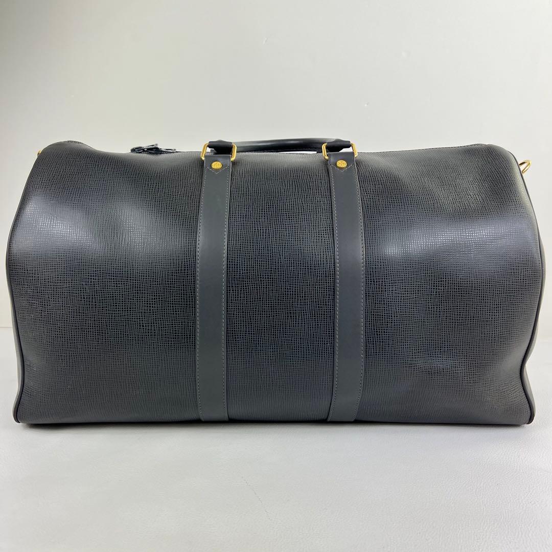 ハンティングワールド ボストンバッグ レザー 出張 ゴールド金具 グレー