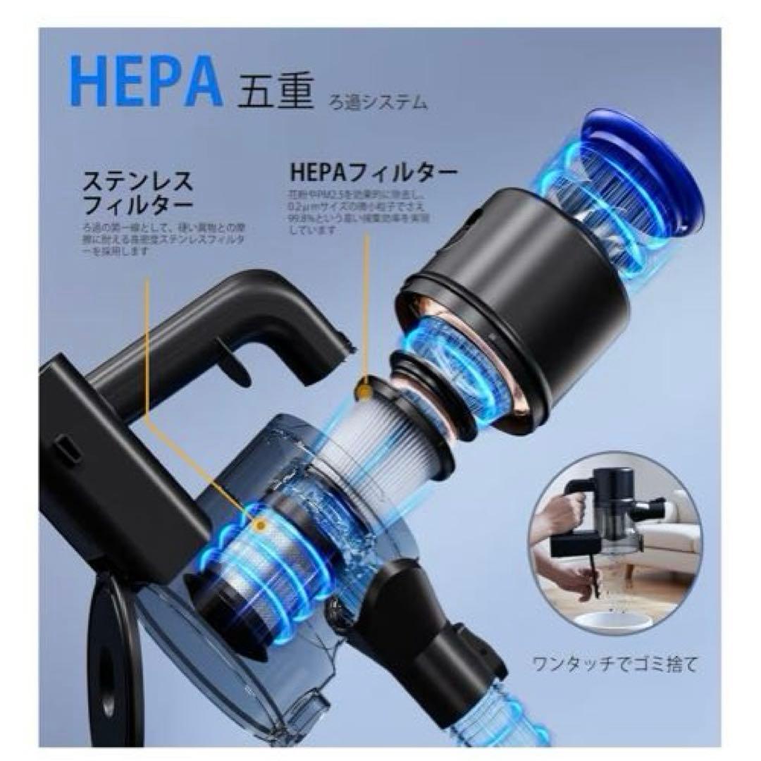 新品 IEEC コードレス掃除機 スティッククリーナー 50分稼働 軽量 一点