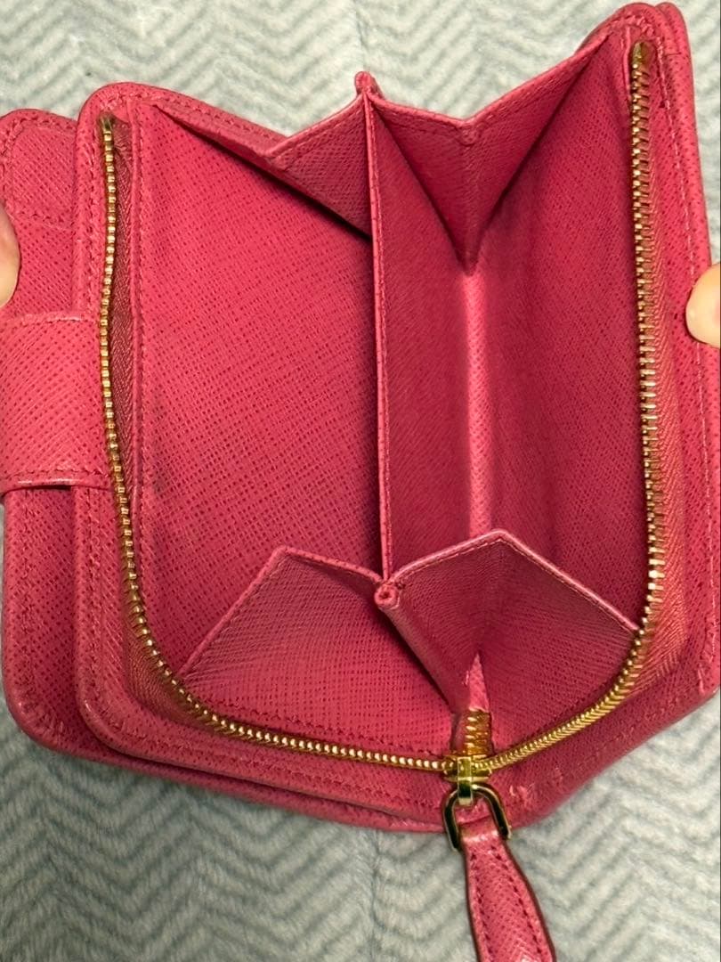 愛*子様 PRADA MILANO 二つ折り財布 ピンク