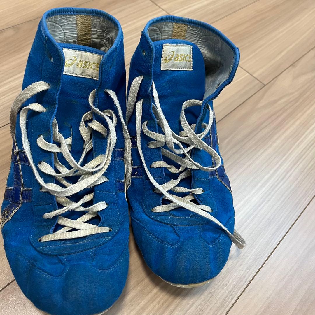 ASICS アシックスレスリングシューズ 青exeo27.5廃盤モデル