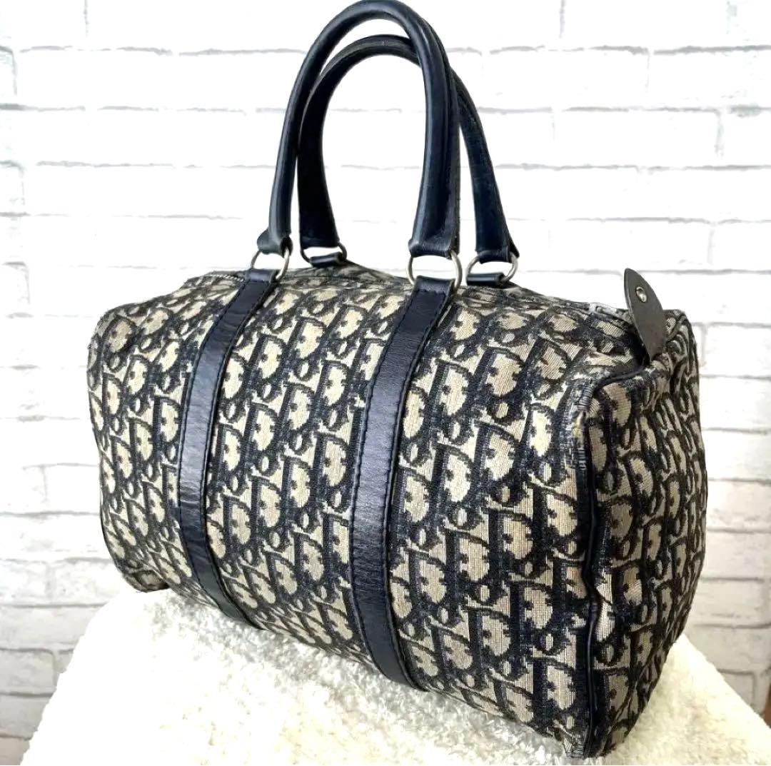 希少 Old Dior ディオール トロッター ボストン ネイビー ヴィンテージ