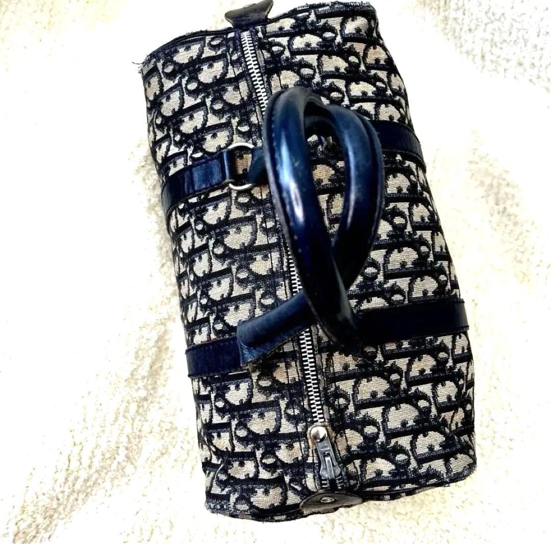 希少 Old Dior ディオール トロッター ボストン ネイビー ヴィンテージ