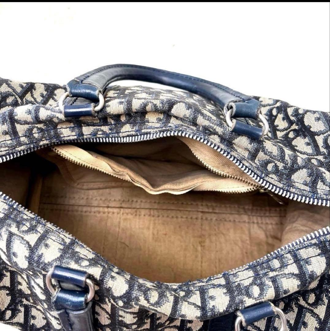 希少 Old Dior ディオール トロッター ボストン ネイビー ヴィンテージ