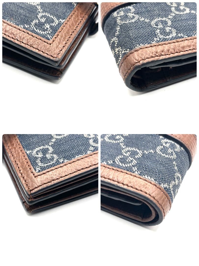 付属品 グッチ 折り財布 ジャッキー デニム GG ゴールド金具 ファスナー