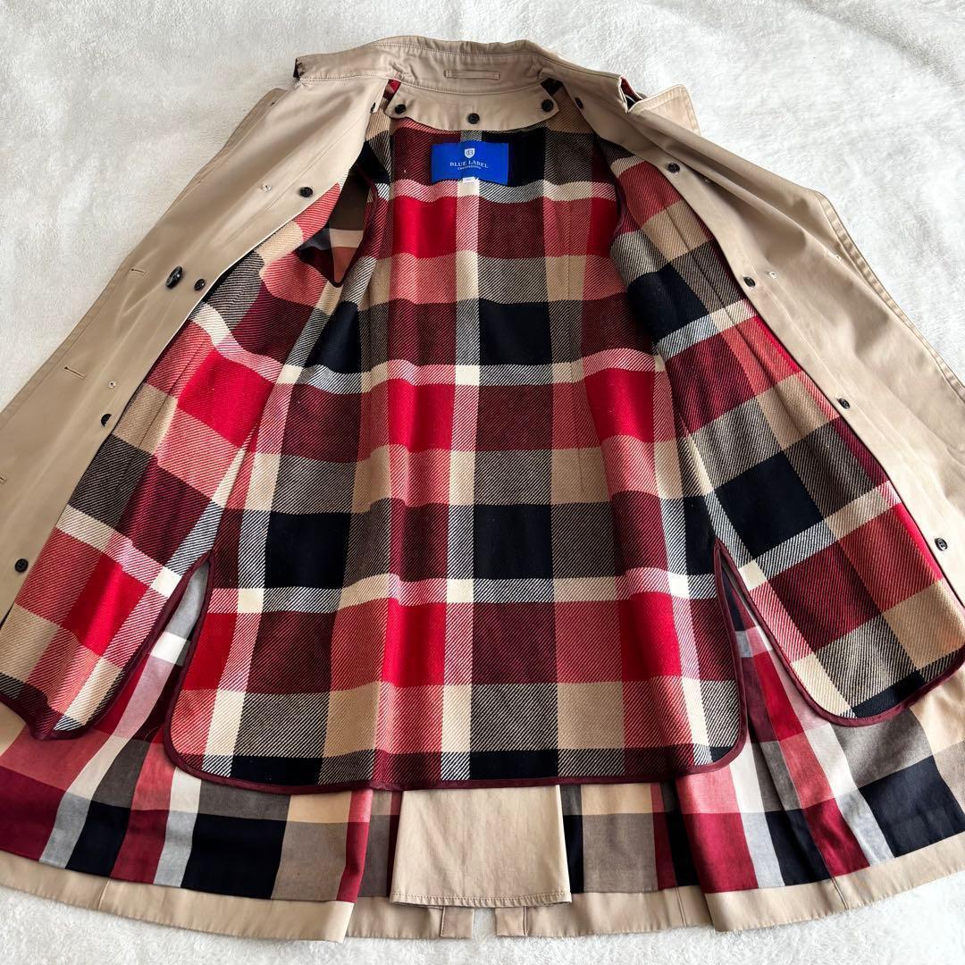 美品 ブルーレーベル・クレストブリッジ トレンチコート ベージュ L 保存袋付