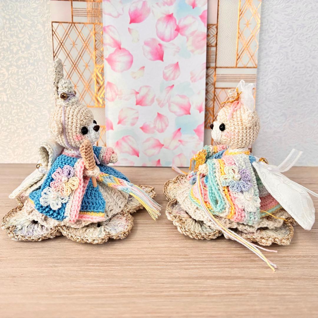 あみぐるみ　ひな祭りくまさん２