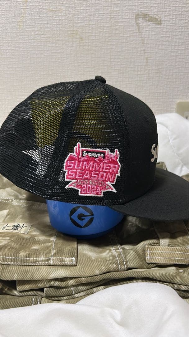 Supreme ブラック メッシュキャップ 2024