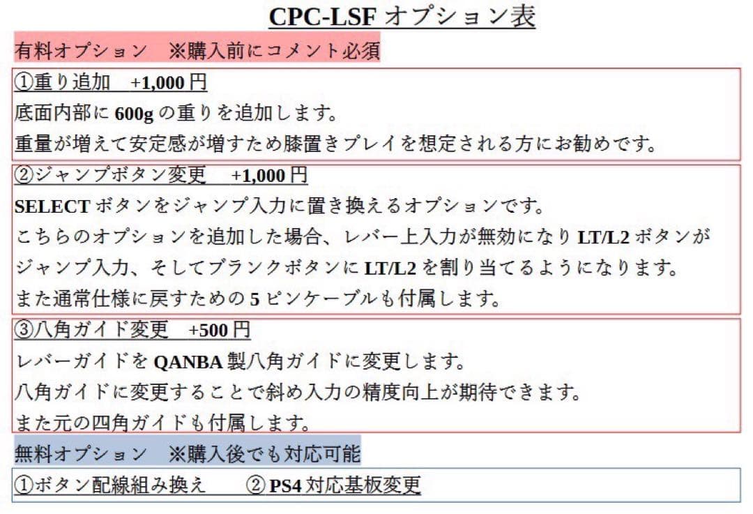 【CPC-LSF】アーケードコントローラー　アケコン 24mm 30mm 増設
