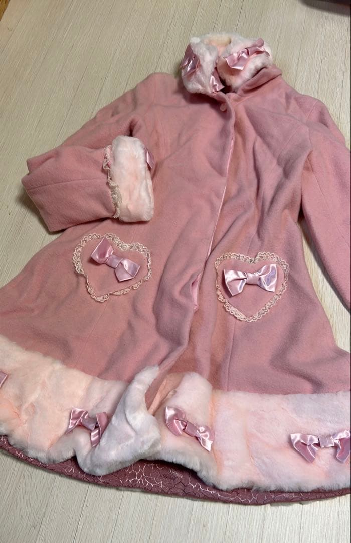 姫系♡La Pafait♡ ファーリボン姫コート ピンク