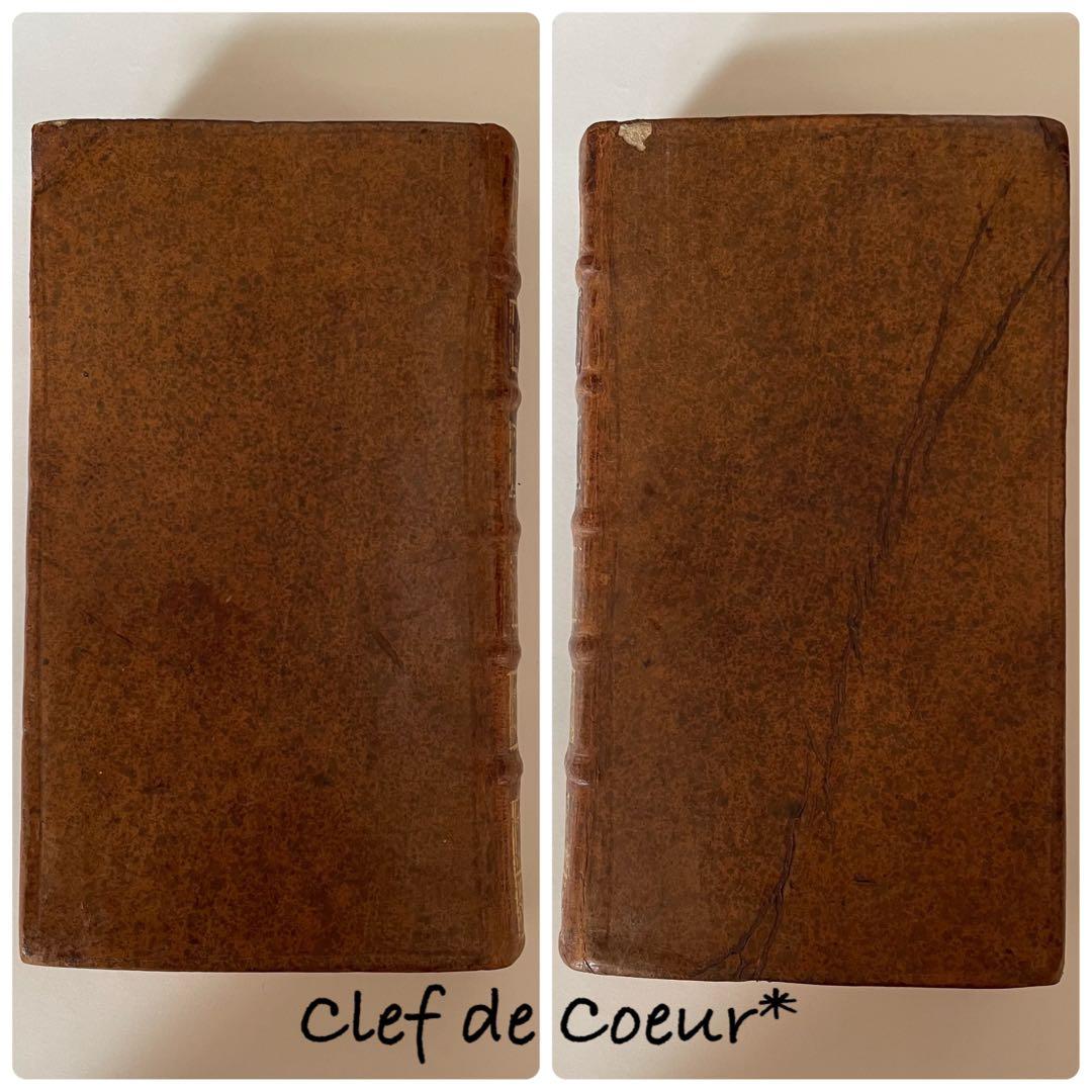 0226M フランスアンティーク 300年超 総革装丁 洋書古書 ディスプレイ本