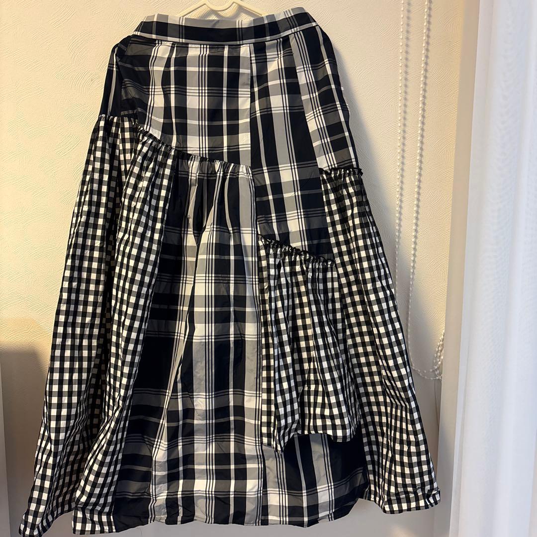 Freada フリーダ パッチワーク フリルスカート チェック ロング 完売