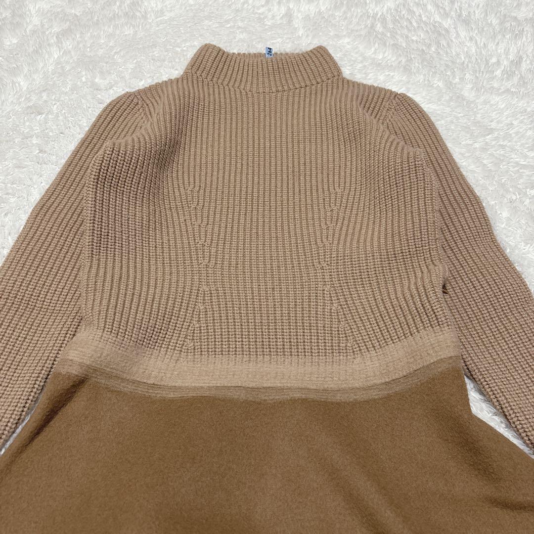 【LANVIN Collection】ニットワンピース ドッキング 異素材 40