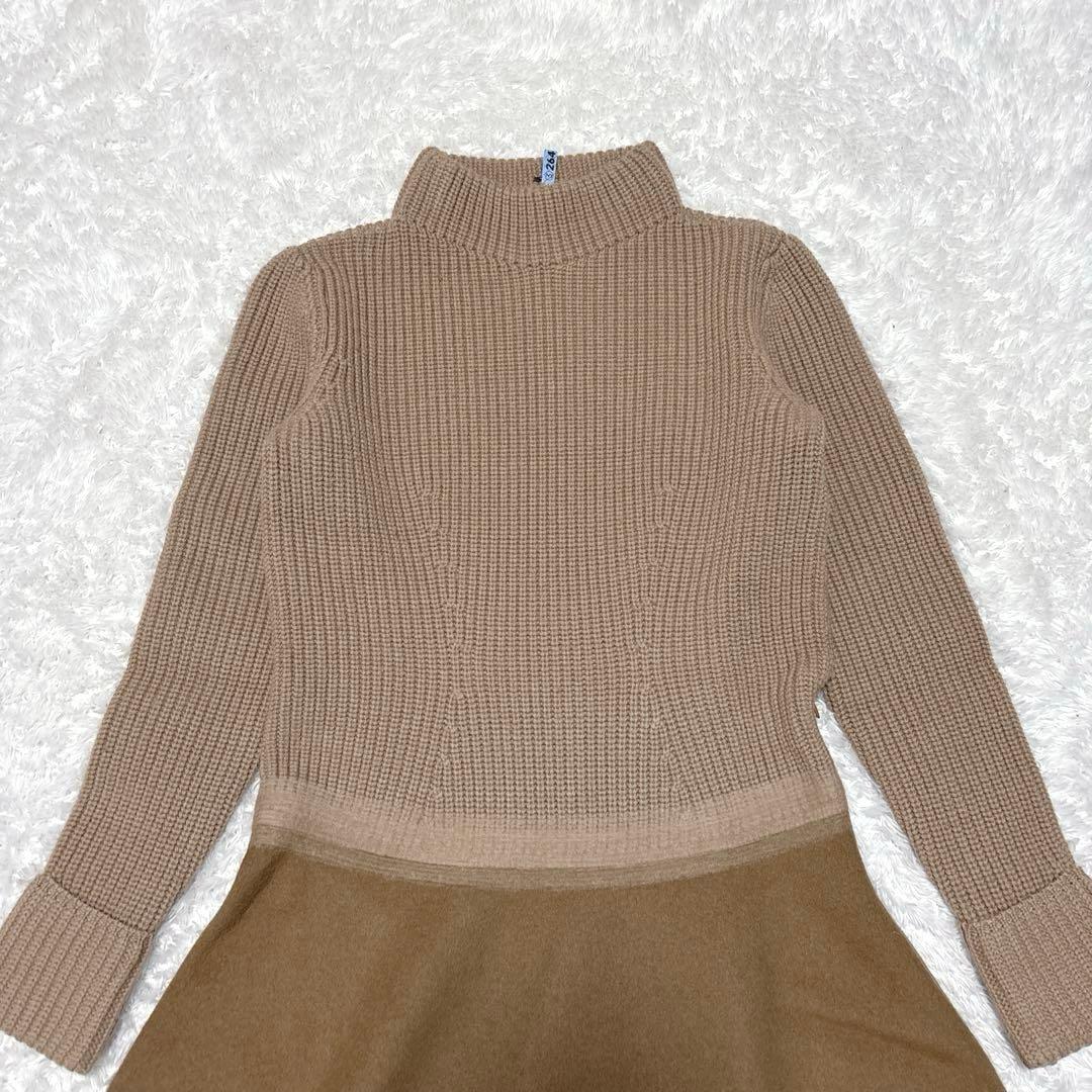 【LANVIN Collection】ニットワンピース ドッキング 異素材 40