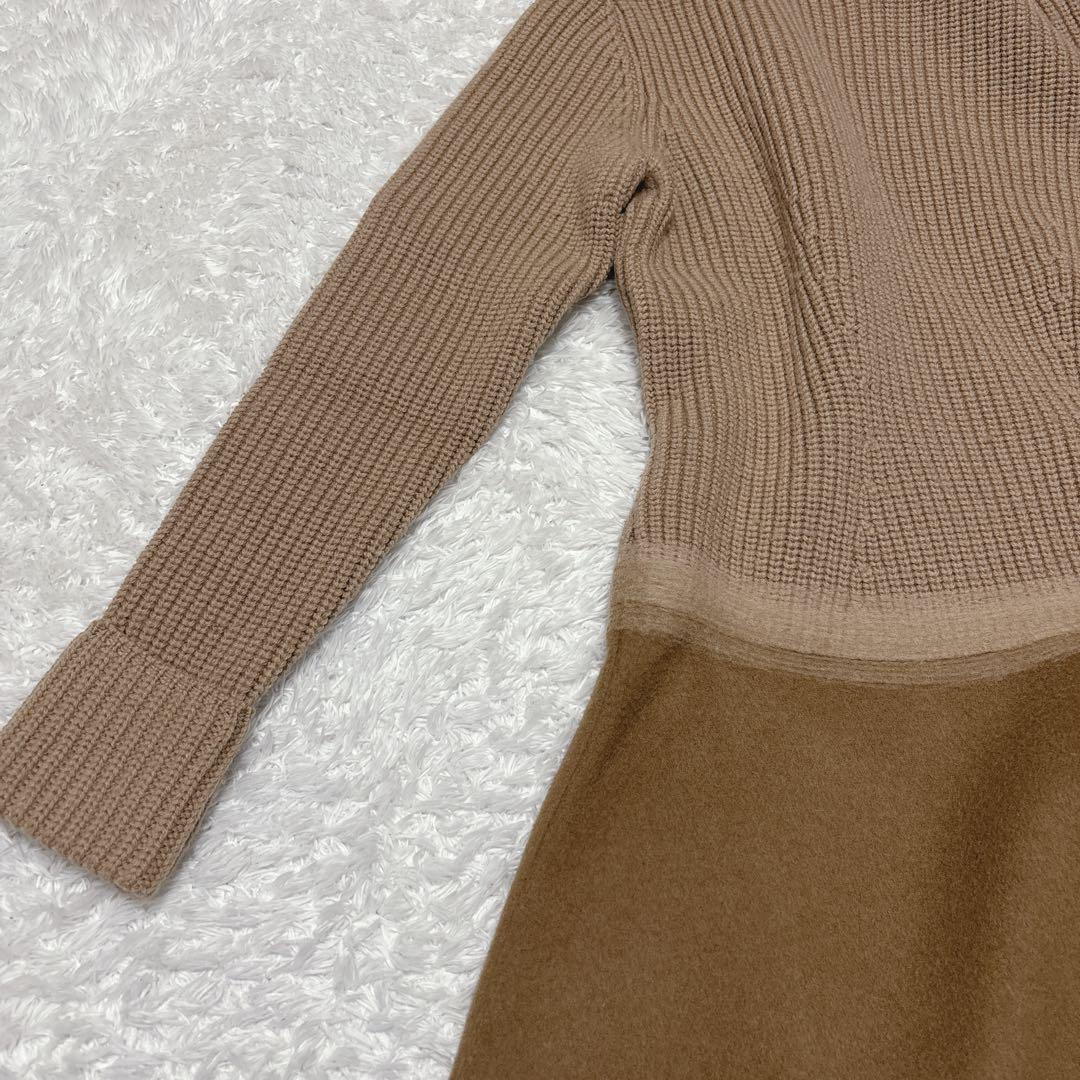 【LANVIN Collection】ニットワンピース ドッキング 異素材 40