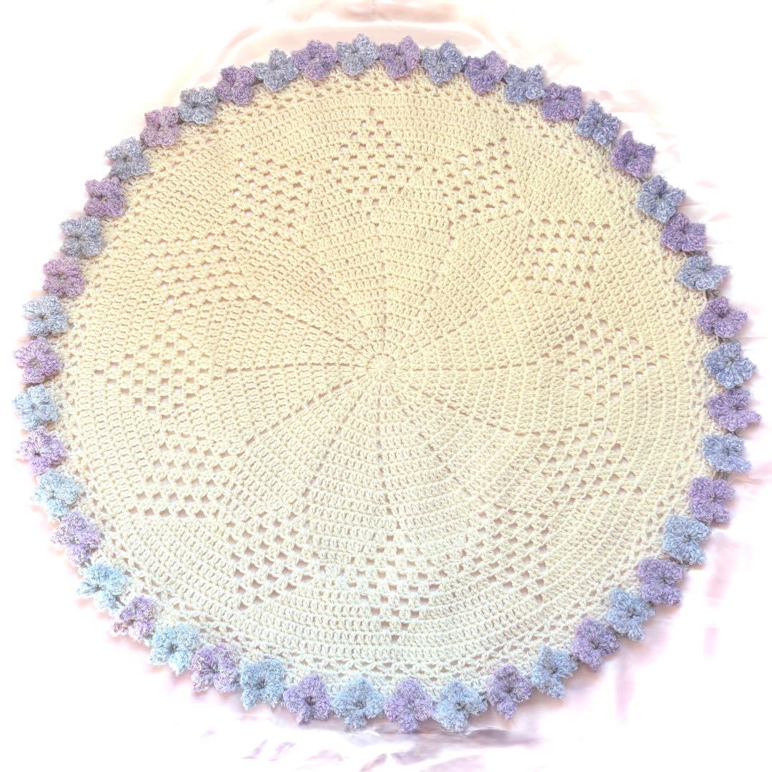 【週末限定値引】花束ブランケット ꕤ︎︎ 2色の紫陽花 【98cm】