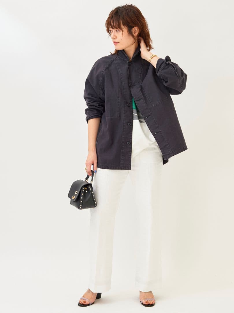 美品★plage ARMYシャツジャケット 定価22,000円 アウター 黒