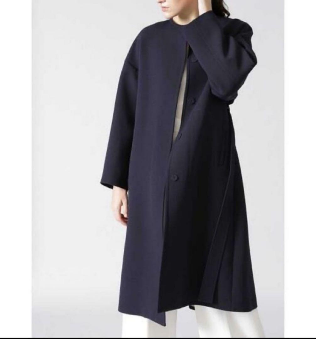 ADORE アドーア　トリプルクロスノーカラー　スプリングコート 紺¥64900