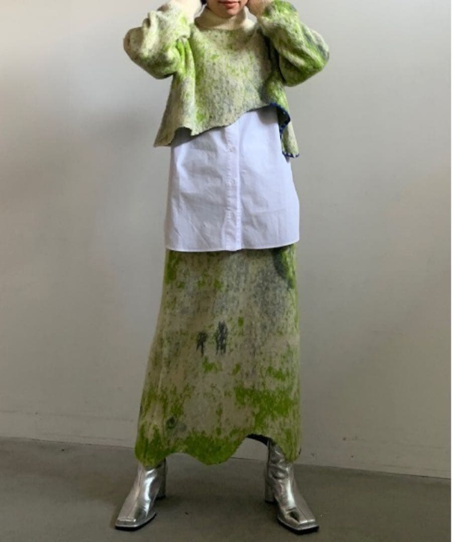 スカート Ameri UND RUST ART KNIT SKIRT