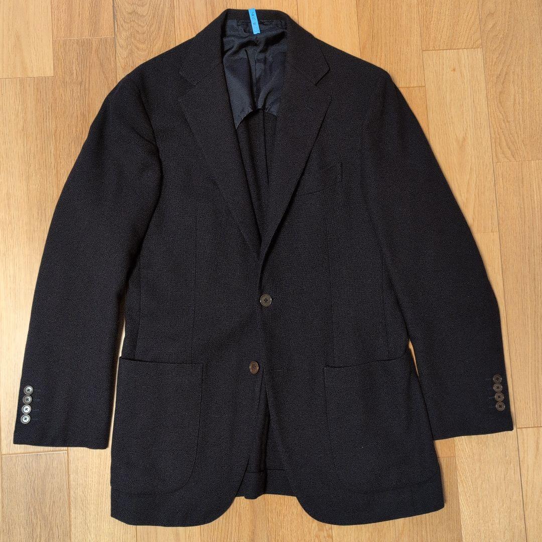 BEAMS　F　ホップサックWOOL　ネイビージャケット　Size95