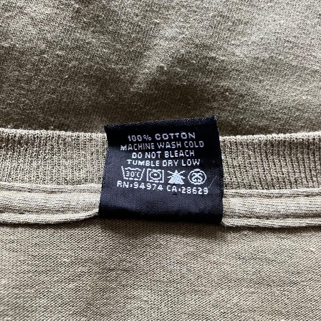 00's オールドステューシー 折れクラウン ワールドツアーtシャツ カーキXL