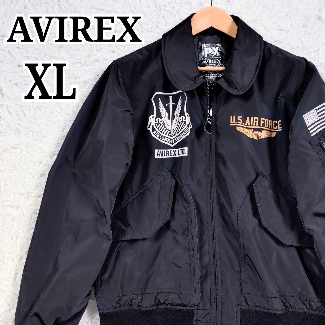 AVIREX　CWU-36/P　フライトジャケット　黒　ウィングロゴ　希少サイズ