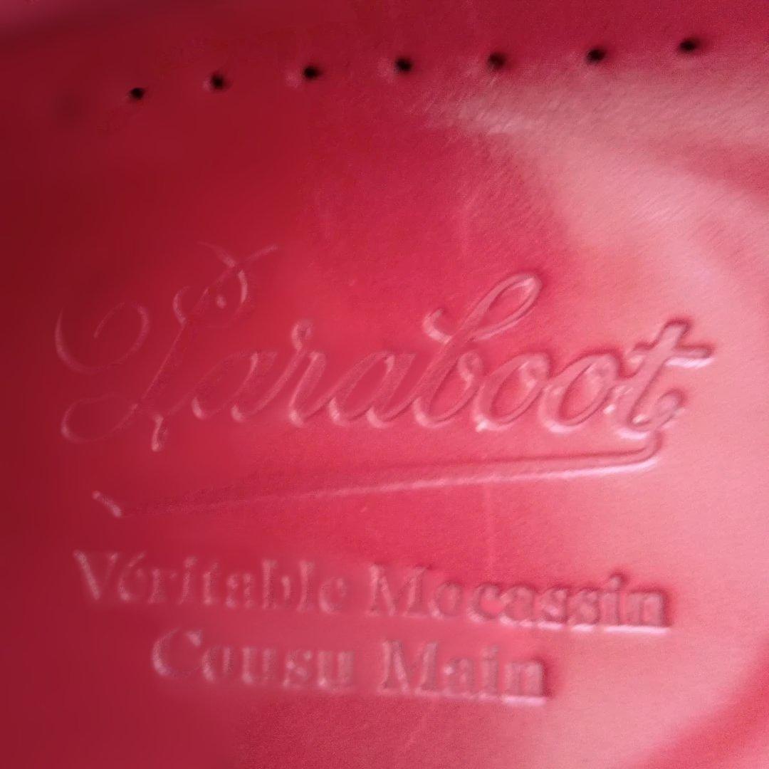 パラブーツ　Paraboot　赤レザー　デッキシューズ