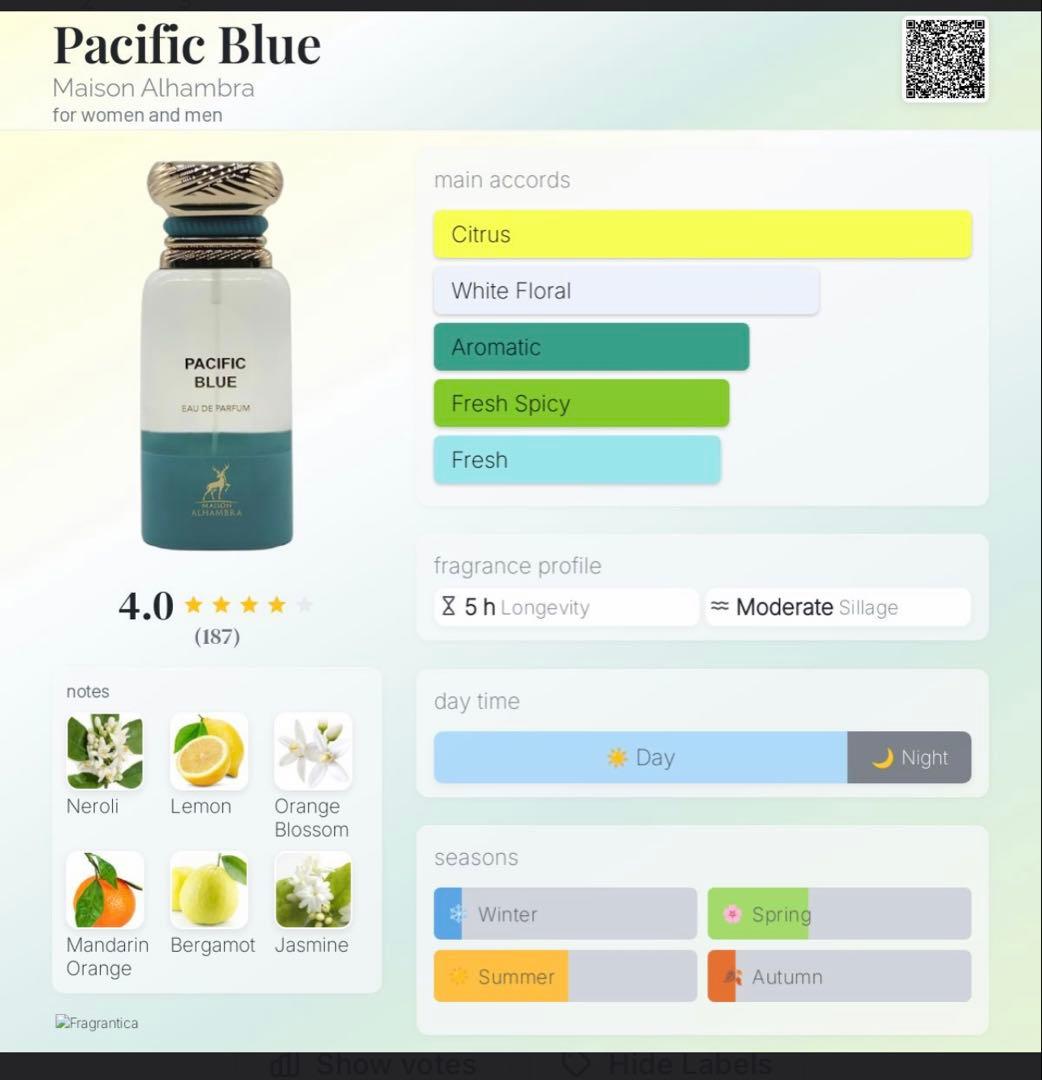 Pacific Blue 80ml Maison Alhambra 香水