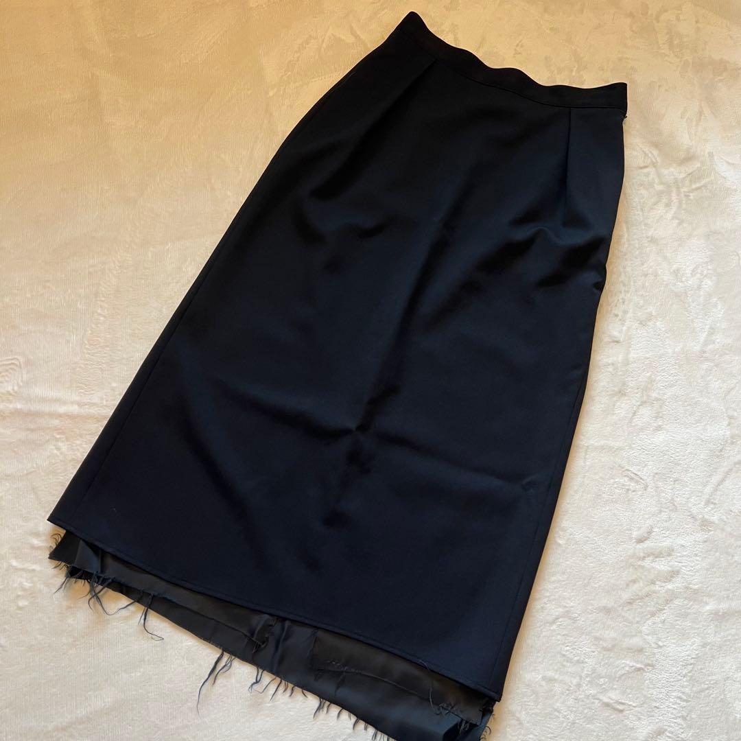 【美品】sulvam サルバム　カットオフ　スカート　裏地あり　ブラック　黒　M