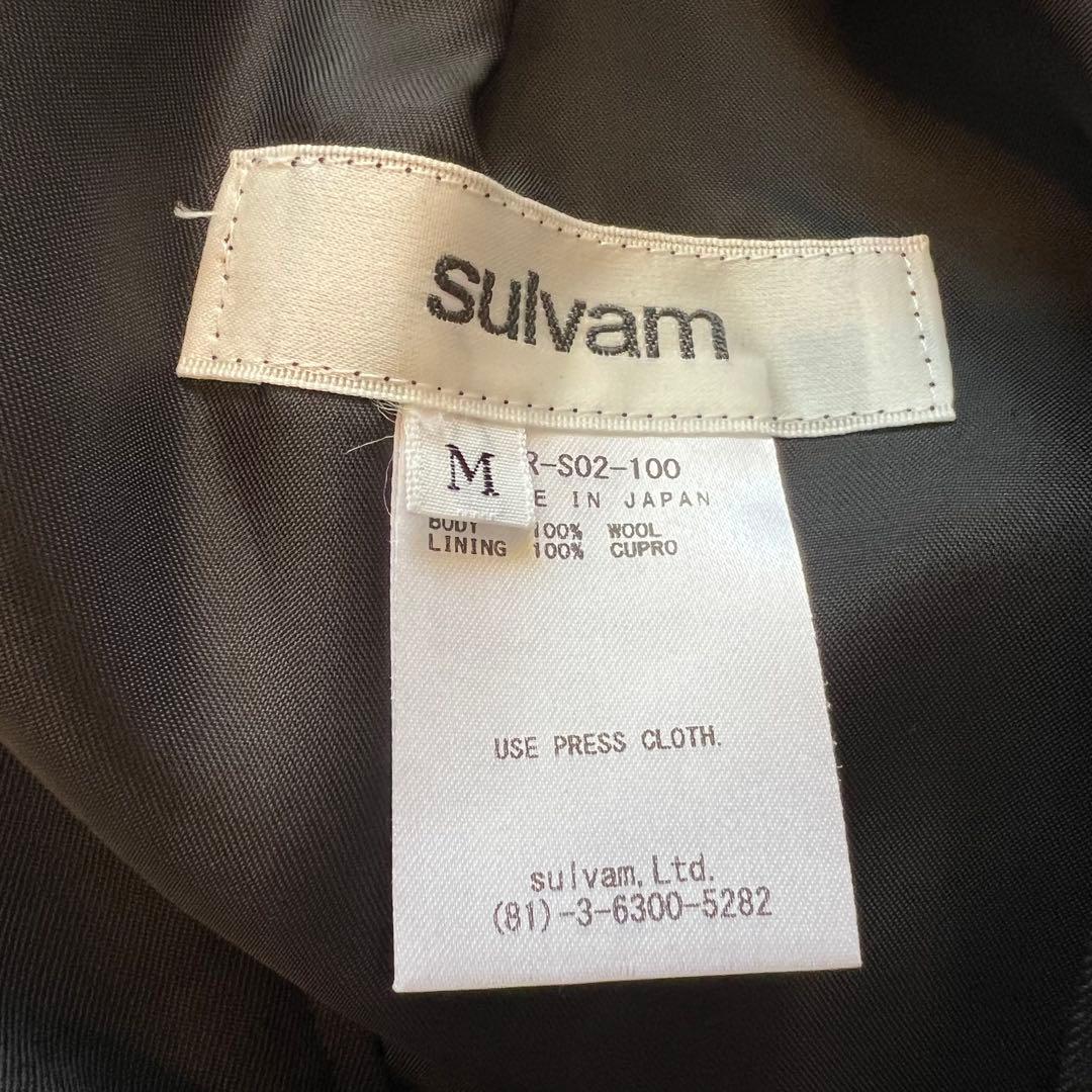 【美品】sulvam サルバム　カットオフ　スカート　裏地あり　ブラック　黒　M