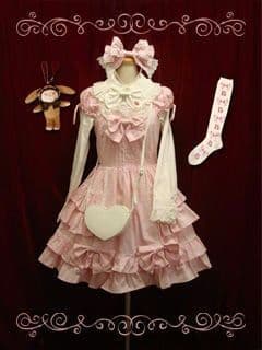 フリルリボン袖付きJSK　懐古ロリィタ　甘ロリ　アンジェリックプリティ