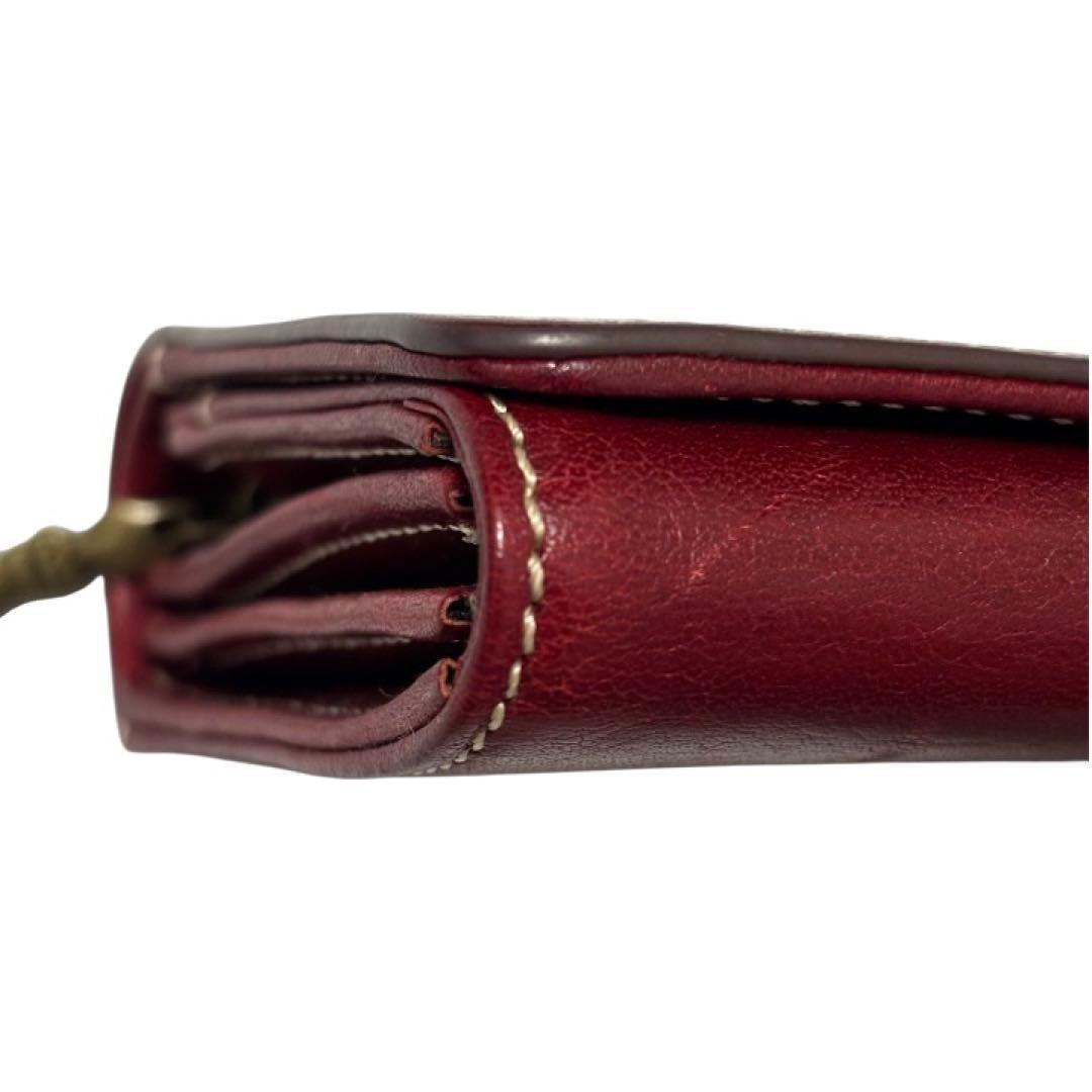 美品 ダコタ Dakota フォンス 二つ折り財布 レザー 本革 レッド