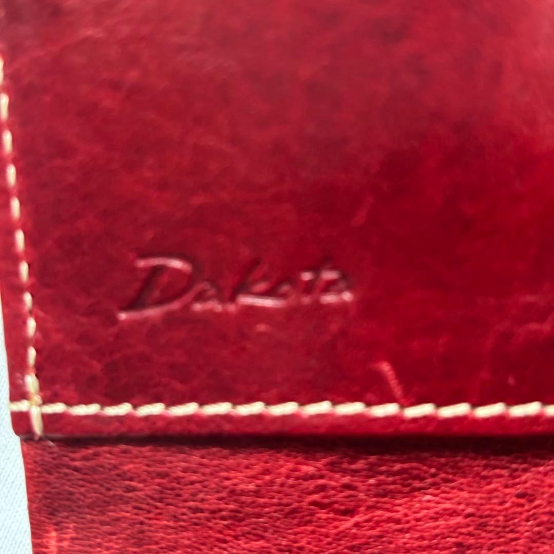 美品 ダコタ Dakota フォンス 二つ折り財布 レザー 本革 レッド
