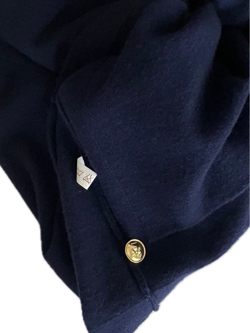 良品 GRES グレ カシミヤ 100% ロングカーディガン 金ボタン ニット