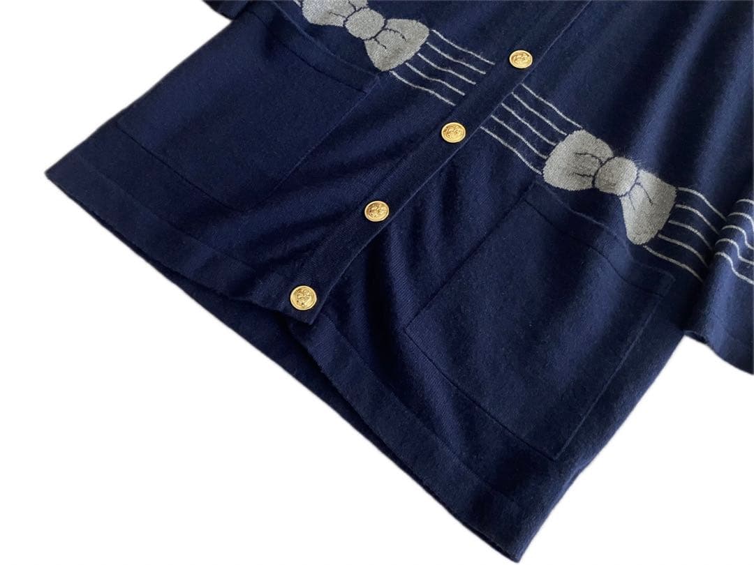 良品 GRES グレ カシミヤ 100% ロングカーディガン 金ボタン ニット
