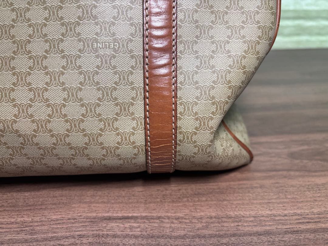 CELINE ボストンバッグ マカダム トリオンフ PVC レザー