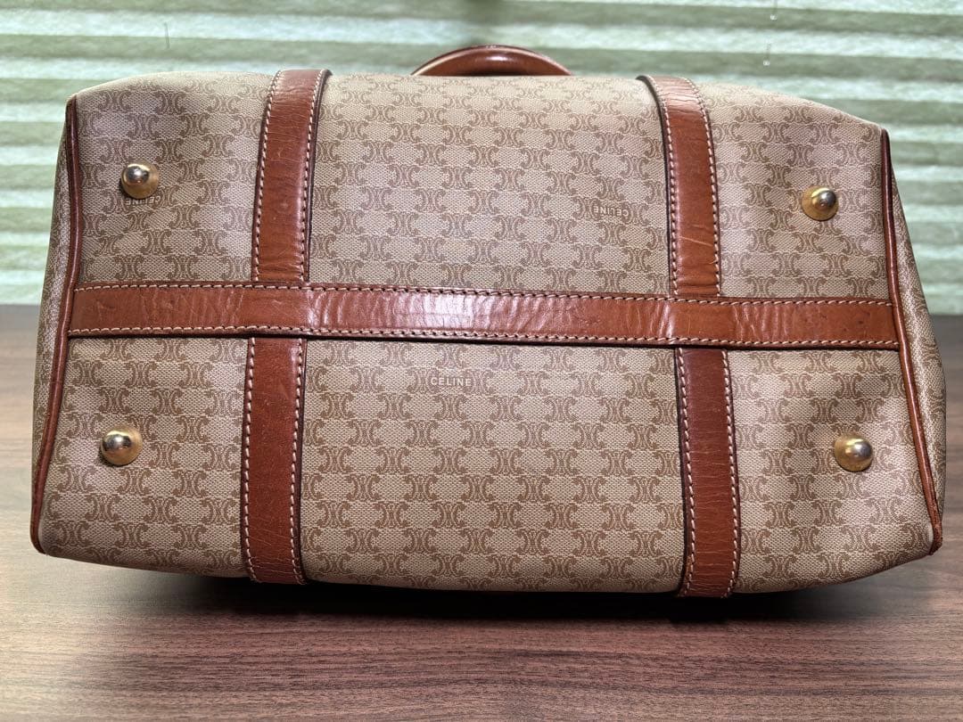 CELINE ボストンバッグ マカダム トリオンフ PVC レザー