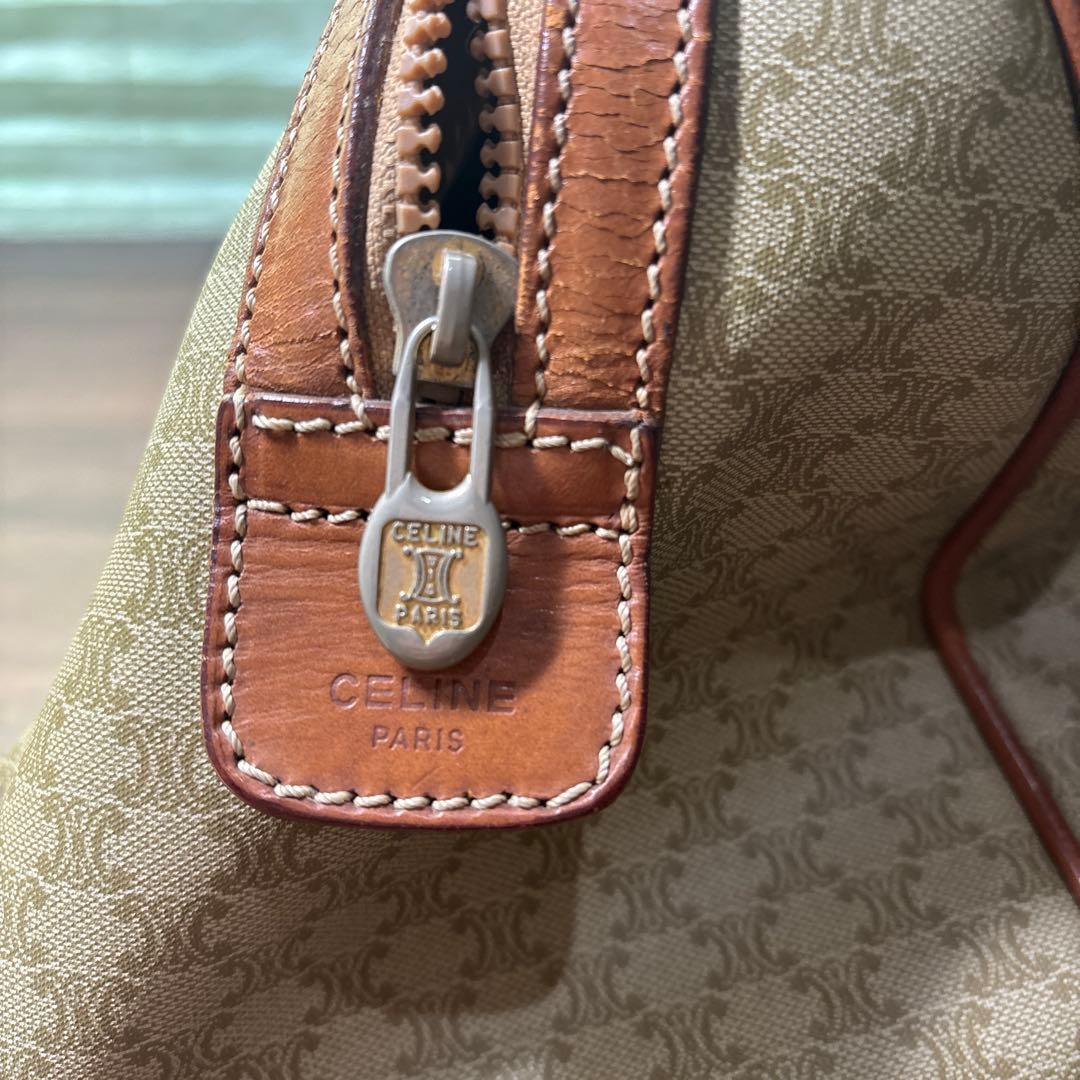 CELINE ボストンバッグ マカダム トリオンフ PVC レザー