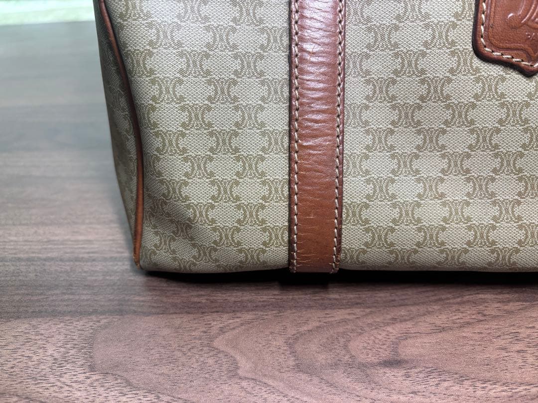CELINE ボストンバッグ マカダム トリオンフ PVC レザー